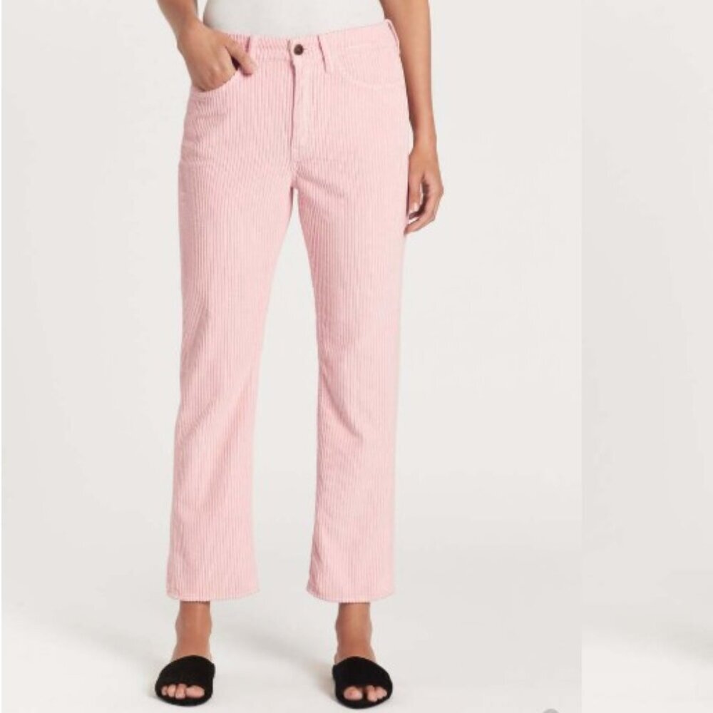 M.i.h. Jeans Pink Daily Drop Corduroy Crop Straight Leg Pant Size 31
